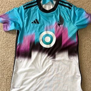 Adidas Blue and Purple Gradient Soccer Jersey